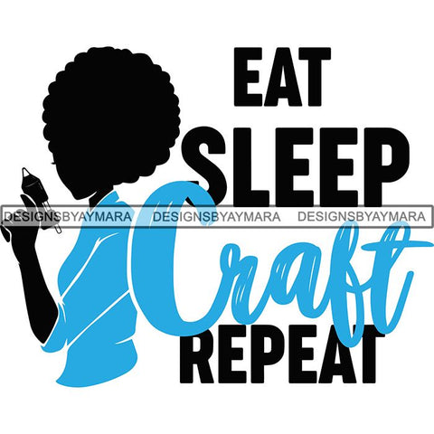 Afro Craft Lady SVG Cutting Files For Silhouette Cricut and More
