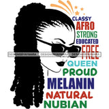 Afro Powerful Woman Life Quotes Unapologetic Strong Independent Educated Smart Queen SVG Cutting Files