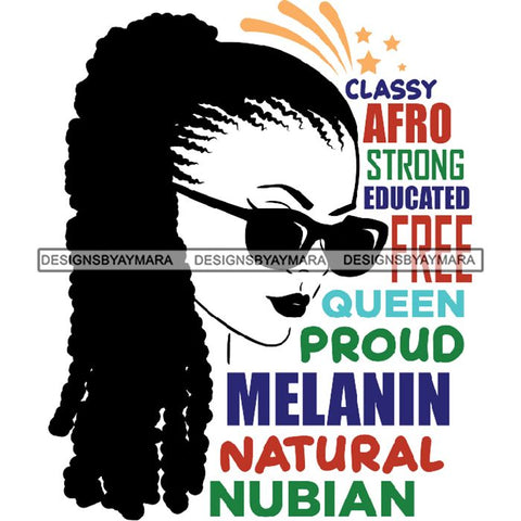 Afro Powerful Woman Life Quotes Unapologetic Strong Independent Educated Smart Queen SVG Cutting Files