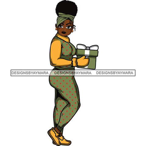 Afro Lola Christmas Winter Pajamas Gift .SVG Cutting Files For Silhouette and Cricut and More!