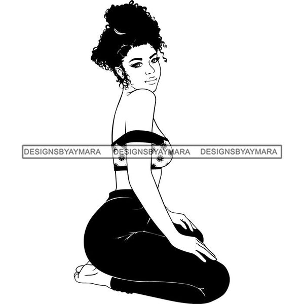 Afro Nubian Melanin Popping Kinky Hair Beautiful African American Woman SVG Cutting Files