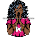 Afro Lola Praying God Lord Prayers In God We Trust .SVG Clipart Cutting Files For Silhouette and Cricut and More!
