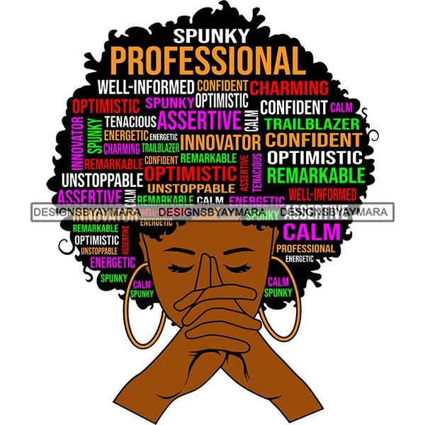 Afro Succesful Woman Hair Quotes Black Lives Matter Proud Roots Nubian Melanin SVG Cut Files