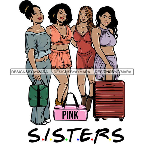 Ladies Getaway Vacation Trip Flight Travel Adventure Best Friends Journey Together Sisters Divas Melanin Girlfriends SVG Files For Cutting and More!