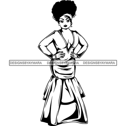 Afro Lola Boss Fashion Diva Glamour .SVG Cutting Files For Silhouette and Cricut and More!