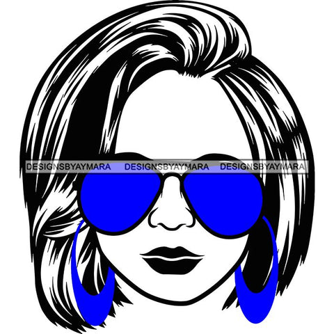 Afro Lola Boss Lady Dope Diva Glamour Wearing Glasses Accesories .SVG Cut Files