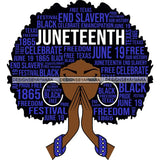 Juneteenth Afro Woman Praying June 19 Quotes Emancipation Freedom Holiday SVG Vector Cut Files