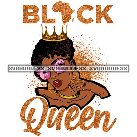 Afro Black Queen Woman Crown SVG JPG PNG Vector Clipart Cricut Silhouette Cut Cutting