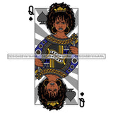 Afro Queen Lola Ace Casino Design Blackjack Poker Gambling Crown Royal SVG Cutting Files For Silhouette Cricut and More!