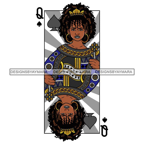 Afro Queen Lola Ace Casino Design Blackjack Poker Gambling Crown Royal SVG Cutting Files For Silhouette Cricut and More!
