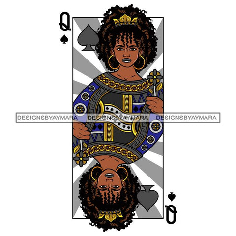 Afro Queen Lola Ace Casino Design Blackjack Poker Gambling Crown Royal SVG Cutting Files For Silhouette Cricut and More!