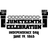 June 19 Juneteenth Emancipation Freedom Holiday African American History  SVG PNG JPG Vector Cutting Files