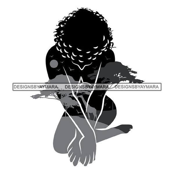 Sensual African Artwork Woman Body Proud Roots Safari Savanna Africa Continent Exotic Environment SVG Files For Cutting and More!