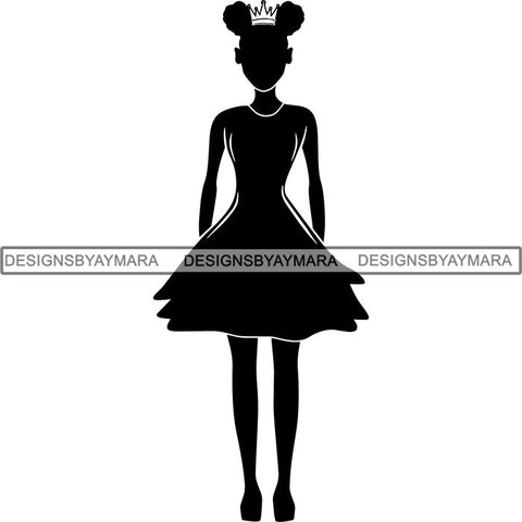 Black Afro Queen Silhouette Style SVG Cut Files