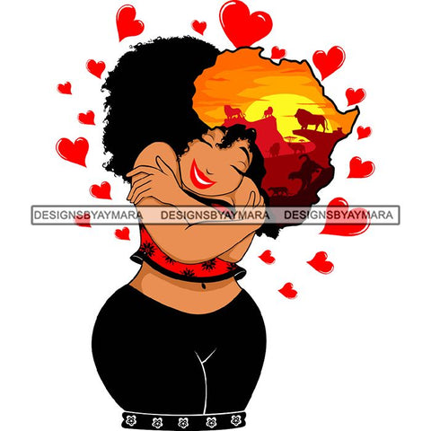 African American Woman Goddess Safari Savanna Africa Continent SVG Files For Cutting and More!