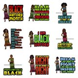 Black History Month Bundle Designs For Commercial Use Celebration Freedom PNG SVG JPG Print Cutting Digital Download Art Digital T-shirt Logo Sublimation Cricut Clipart Artwork Illustration