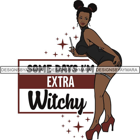 Afro Sexy Witches Halloween SVG Cutting Files For Silhouette Cricut and More