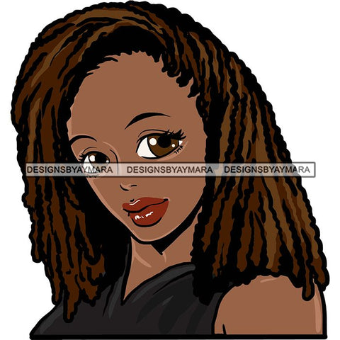 Afro Black Woman Sister-lock Hairstyle .SVG Cutting Files For Silhouette Cricut and More!