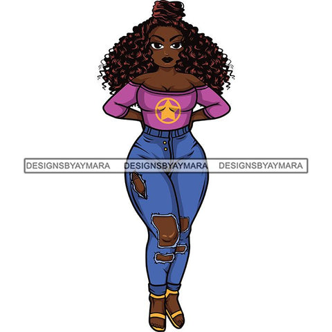 Afro Lola Sassy Exotic Curvy Thick Goddess .SVG Cutting Files For Silhouette and Cricut and More!