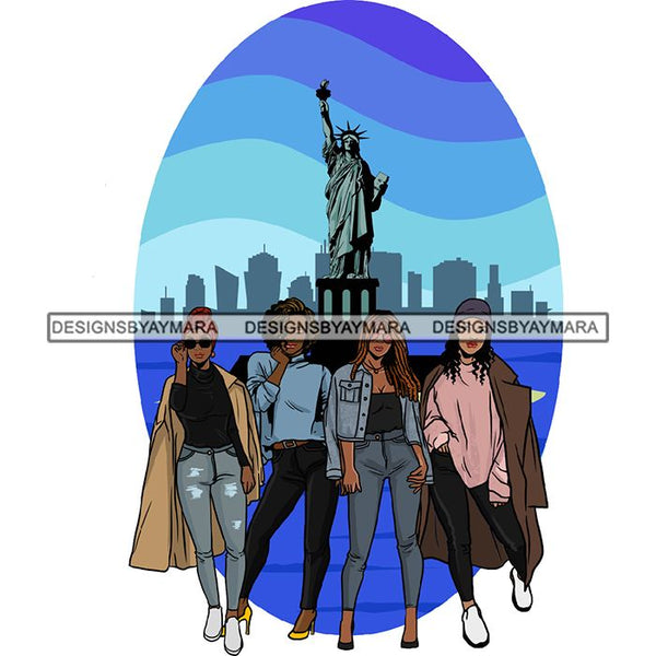 Friends Hanging Out Together Shopping Traveling Vacation Fun Buddy Sisters Girlfriends Women SVG Cutting Files