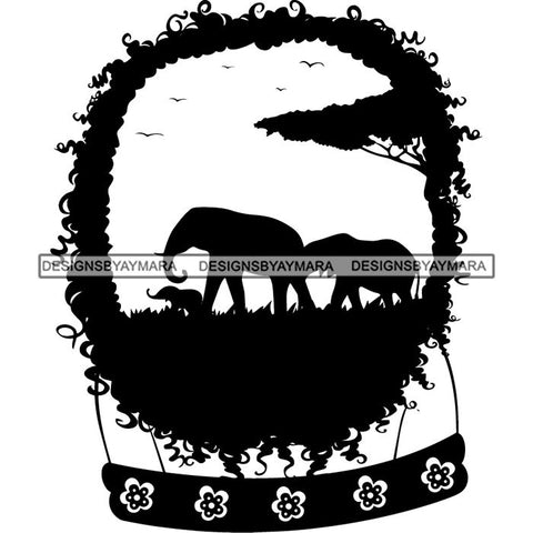 African American Woman Goddess Safari Savanna Africa Continent SVG Files For Cutting and More!