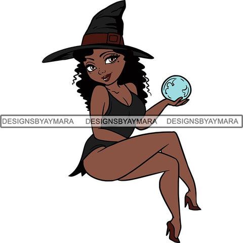 Afro Sexy Witches Halloween SVG Cutting Files For Silhouette Cricut and More