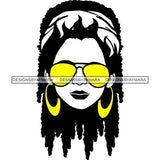 Afro Lola Boss Lady Dope Diva Glamour Wearing Glasses Accesories .SVG Cut Files