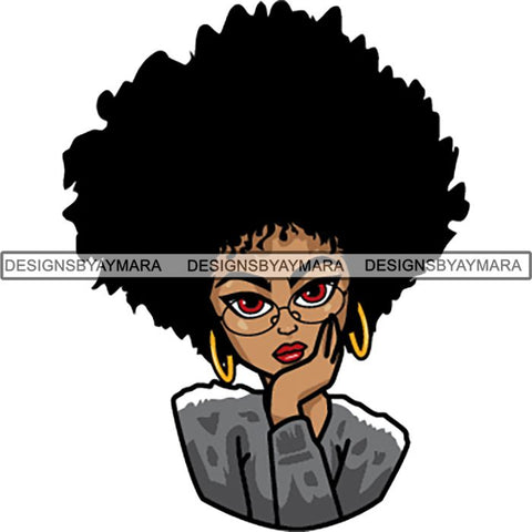 Afro Melanin Popping Lola Kinky Hair God Quotes SVG Cutting Files For Silhouette Cricut and More
