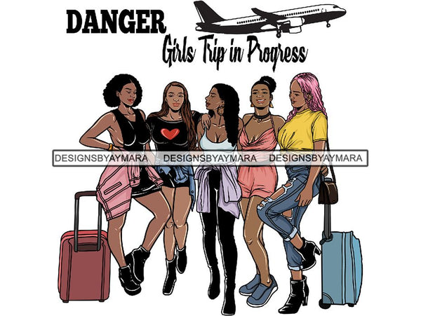 Ladies Trip Flight Getaway PNG Files For Print Not For Cutting