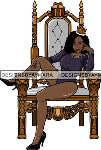 Afro Queen Goddess Melanin Nubian Glamour .PNG Print Files Not For Cutting