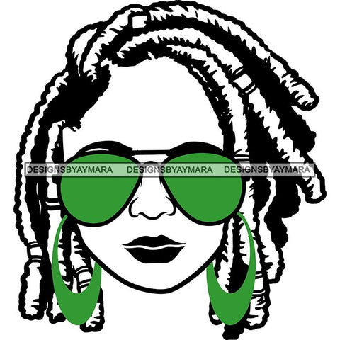 Afro Lola Boss Lady Dope Diva Glamour Wearing Glasses Accesories .SVG Cut Files