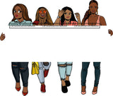 Group Of Women Holding Banner Sign Logo Business Advertising Melanin Hot Seller .SVG Cut Files For Silhouette Cricut and More!