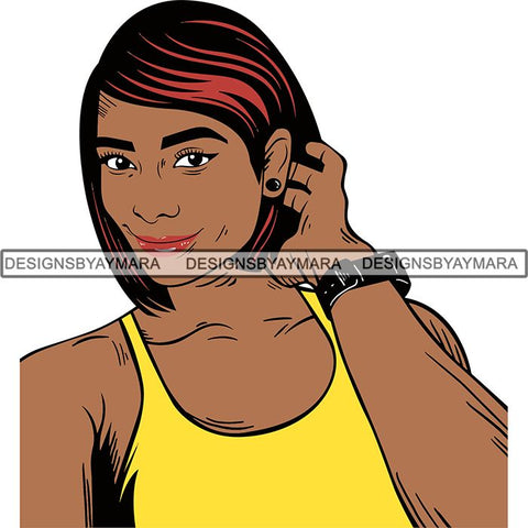 Afro Latin Woman SVG Curly Hairstyle Cutting Files For Silhouette Cricut and More