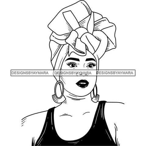 Afro Lady Black Goddess Melanin Turban Head-wrap Dark Latina Morena SVG Files For Cutting and More!