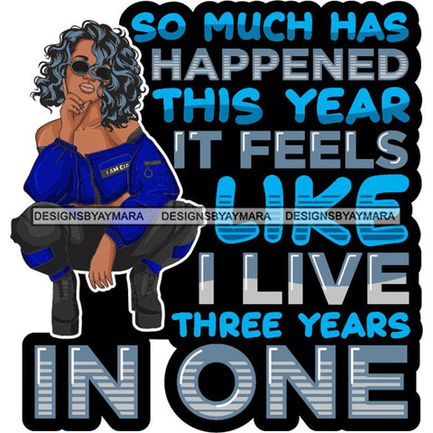 Afro Lola Squatting Bad Ass Life Quotes Confident Lady .SVG Clipart Vector Cutting Files