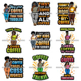 Bundle 9 Lola Afro BBW Coffee Quotes .SVG Cutting Files For Silhouette and Cricut and More!