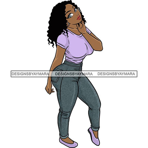 Afro Thick Thigh Big Eyes Woman Sassy Exotic Curvy Goddess .SVG Cutting Files For Silhouette and Cricut and More!