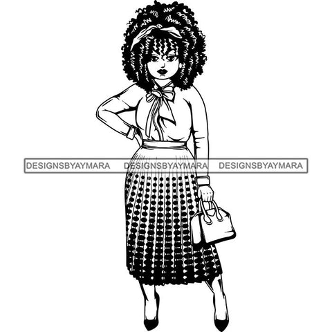 Afro Classy Lola Elegance Glamour Church Lady .SVG Clipart Vector Cutting Files For Circuit Silhouette Cricut and More!