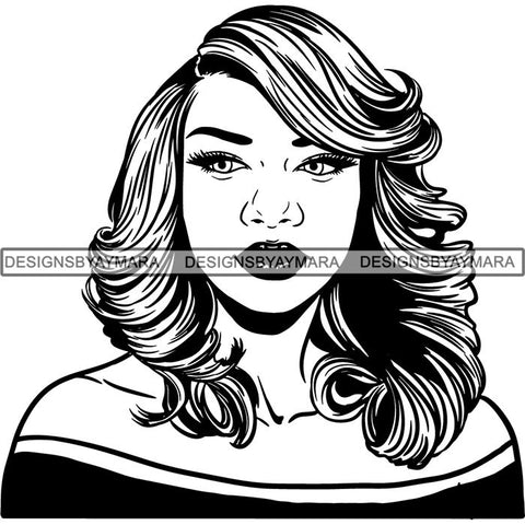 Beautiful Afro Woman Unique Designs In Black and White SVG Cutting Files For Silhouette Cricut and More