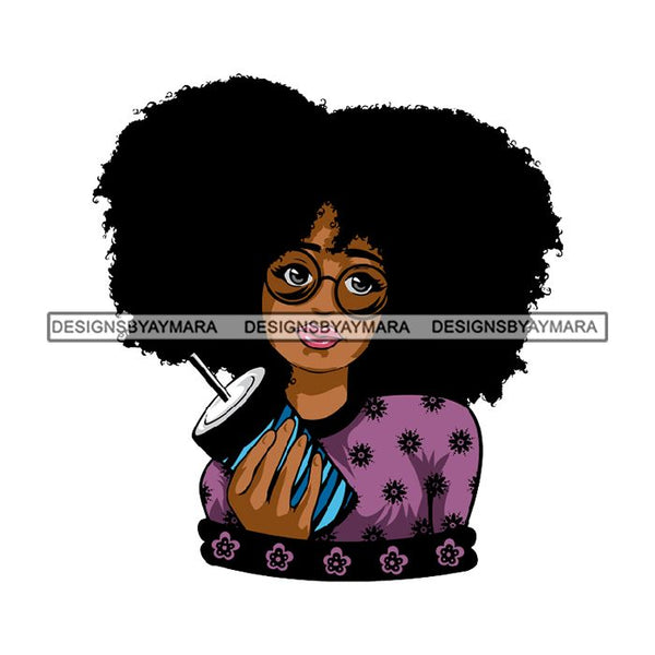 Afro African Lady Pretty Face Goddess Glamour Fashion Vector SVG Cutting Files