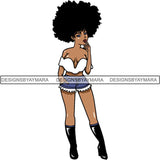 Afro Lola Boss Lady Quotes SVG Cutting Files For Silhouette Cricut and More