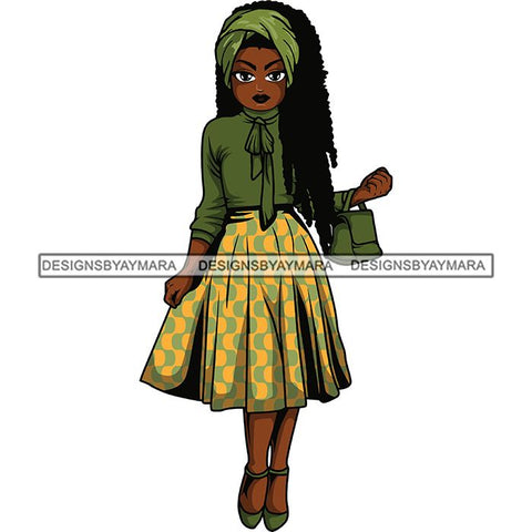 Afro Lola Classy Fashion Girl Fashionable Woman .SVG Clipart Cutting Files For Silhouette and Cricut and More!