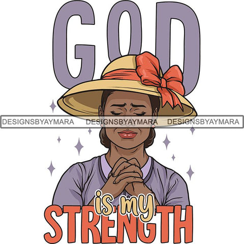 Afro Woman Praying God Lord Faith SVG Cutting Files For Silhouette Cricut and More