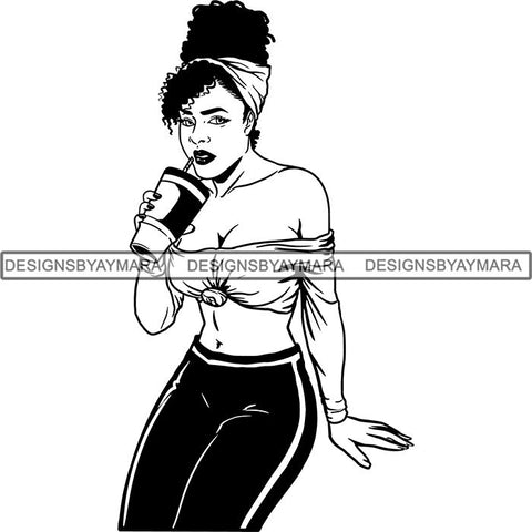 Afro Independent Successful Woman SVG Cutting Files For Silhouette Cricut and More