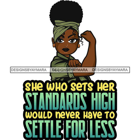 Afro Lola Strong Lady We can Do It Woman Power Flexing Arms Believe in Yourself Quotes .SVG Cutting Files For Silhouette and Cricut and More!