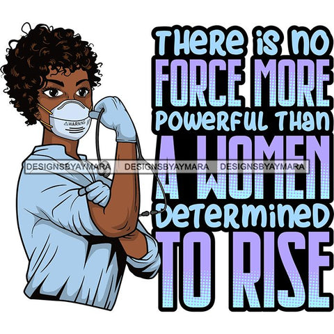 Afro Lola Nurse Doctor Save Life Hero Quotes Wearing Mask Protection Flexing Strong Medical Occupation SVG Cutting Files