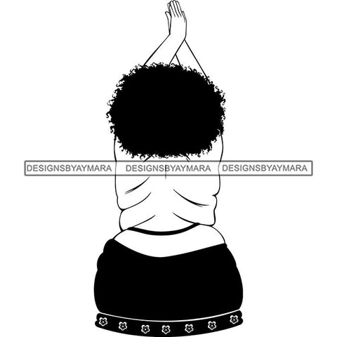 BBW Afro Woman Kinky Hairstyle African American Beautiful Black Woman SVG Files For Cutting and More.