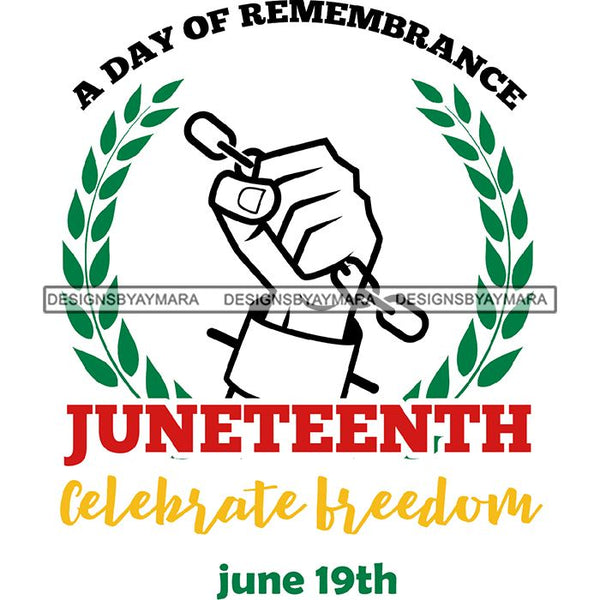 June 19 Juneteenth Emancipation Freedom Holiday African American History  SVG PNG JPG Vector Cutting Files
