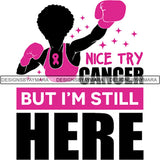 Strong Afro Woman SVG Cancer Survivor Cutting Files For Silhouette Cricut and More