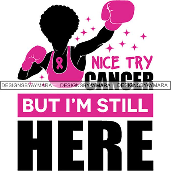 Strong Afro Woman SVG Cancer Survivor Cutting Files For Silhouette Cricut and More